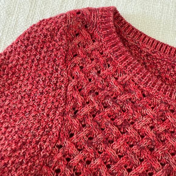 Ann Taylor LOFT Holiday Knit Sweater – 100% Cotton – Red Heather – Size Small - Picture 5 of 14